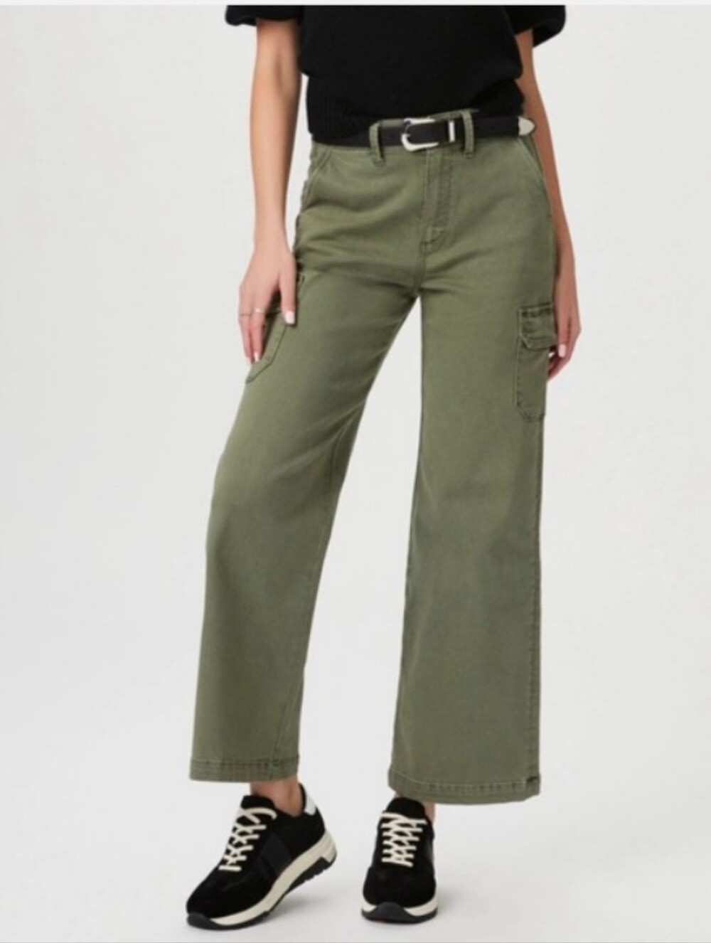 PAIGE Carly Cargo Pants In Vintage Ivy Green | 27